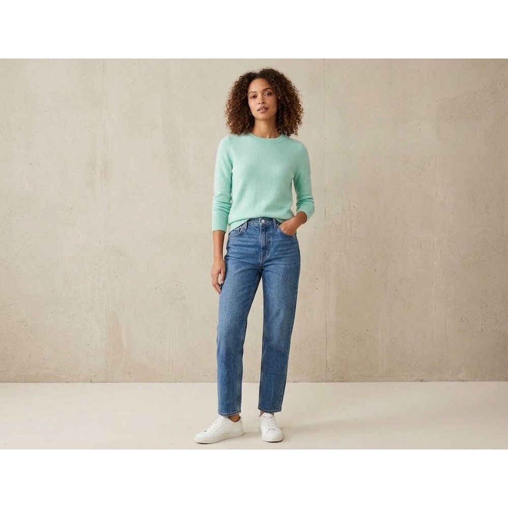 J.Crew Cashmere Crewneck Sweater Womens XXS Mint Green Long Sleeve Soft Preppy